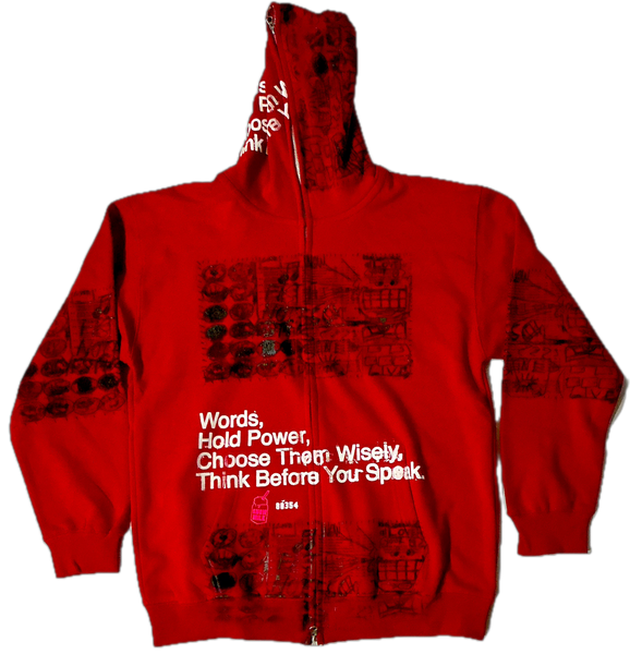 Words Hold Power Zip Up Hoodie (Size Large)
