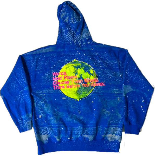 Words Hold Power Doily Bleached Hoodie (Size 2XL)