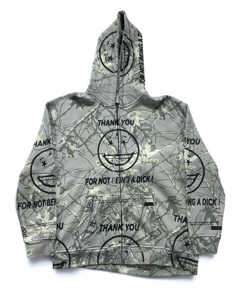 Thank You For Not Being A Dick Zip Up Hoodie (Size Large)