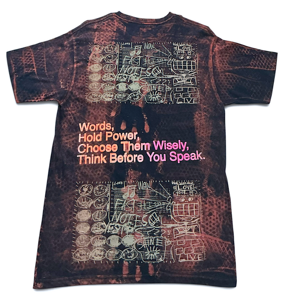Words Hold Power Bleach Tee (Size Large)