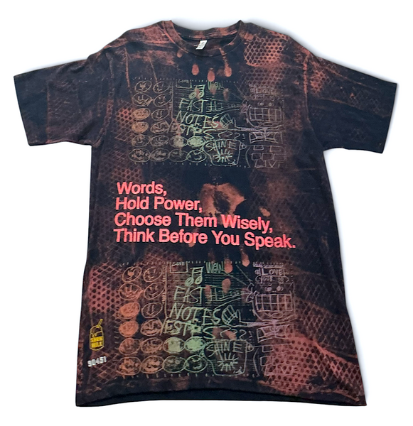Words Hold Power Bleach Tee (Size Large)