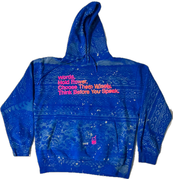 Words Hold Power Doily Bleached Hoodie (Size XL)