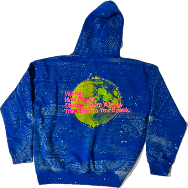 Words Hold Power Doily Bleached Hoodie (Size XL)