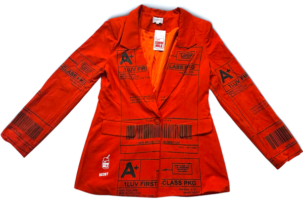Positive Shipping Label Blazer (Size Women's Medium)