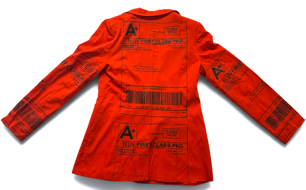 Positive Shipping Label Blazer (Size Women's Medium)