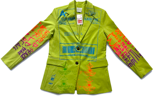 The Positive Shipping Label Blazer (Size Women's Medium)