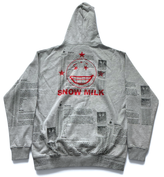 Snow Milk Kindness Zip Up Hoodie (Size XL)