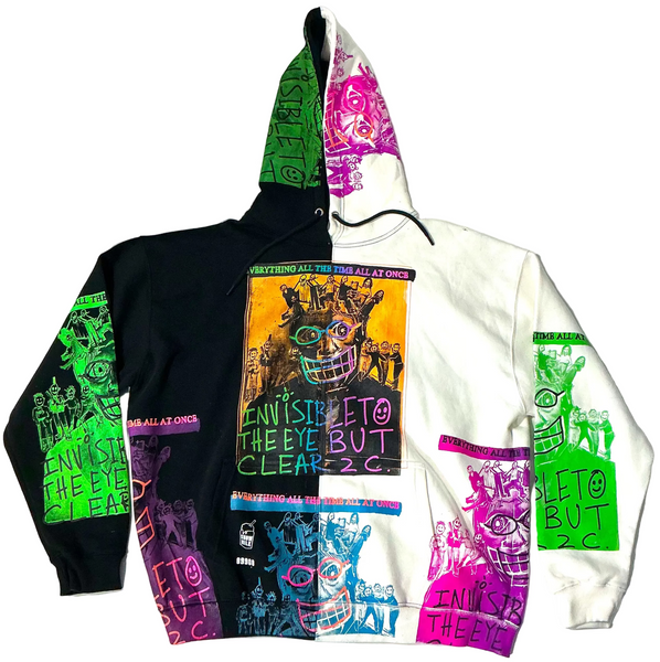 Everything All The Time All At Once Split Color Hoodie (Size 3XL)