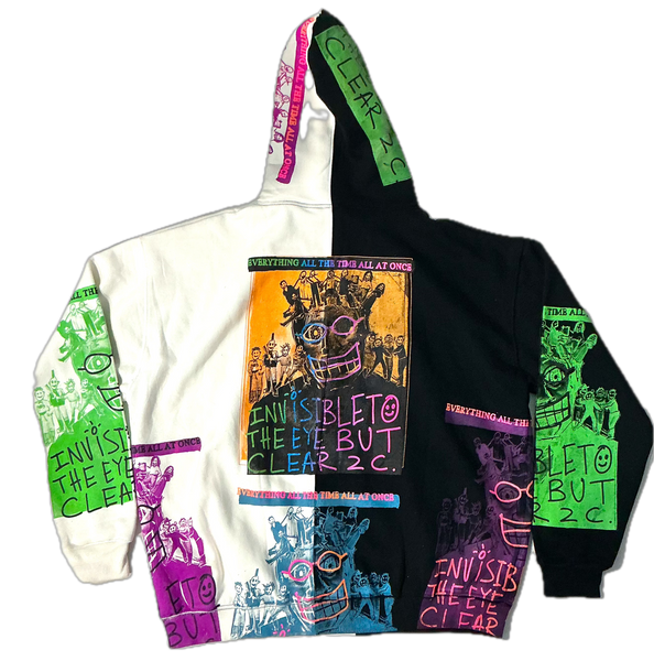 Everything All The Time All At Once Split Color Hoodie (Size 3XL)