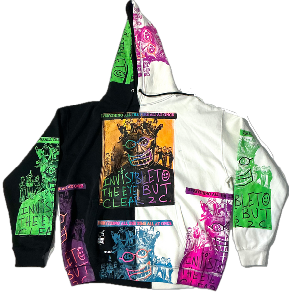Everything All The Time All At Once Split Color Hoodie (Size 3XL)
