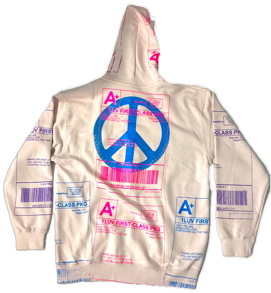 Positive Shipping Label Zip Up Hoodie (Size 2XL)