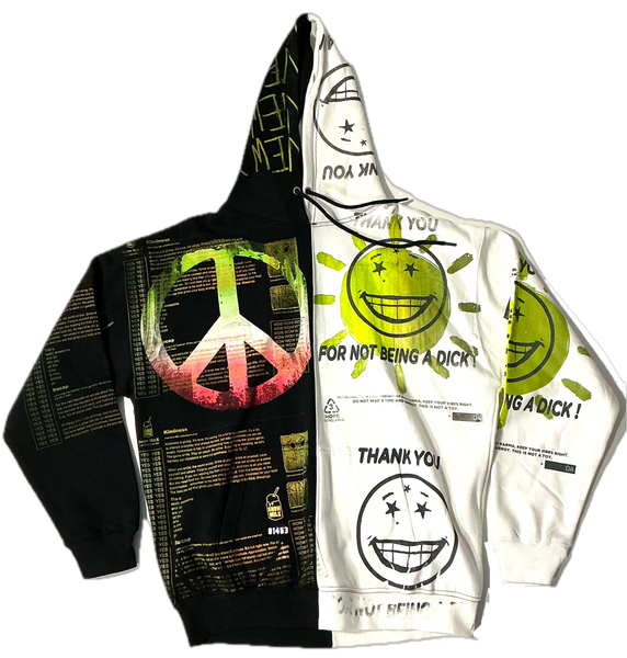 Thank You For Not Being A Dick Split Color Hoodie (Size 2XL)