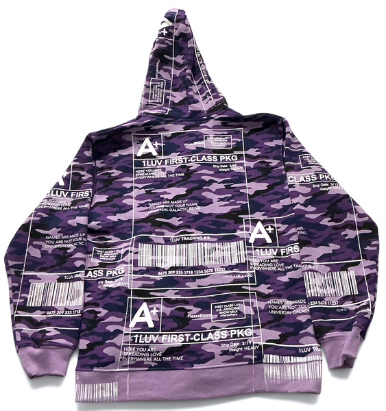Positive Shipping Label Zip Up Hoodie (Size Large)