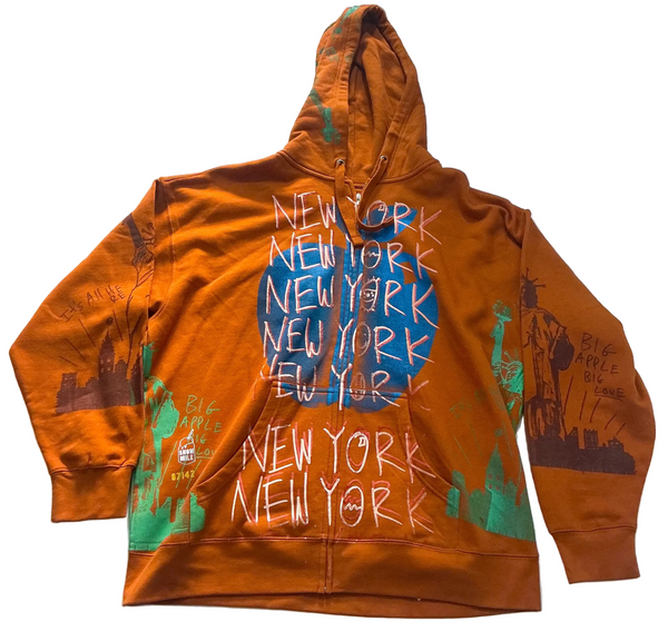 Big Apple Big Love Zip Up Hoodie (Size 2XL)