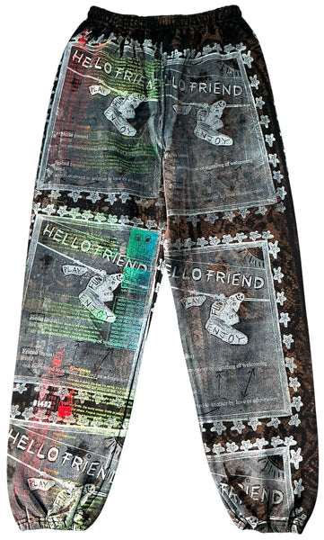 Hello Friend Bleached Sweatpants (Size Large)