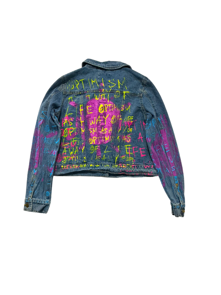Optimism As A Way Of Life Jean Jacket (Size Small)