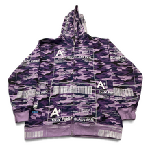 Load image into Gallery viewer, Positive Shipping Label Zip Up Hoodie (Size Large)
