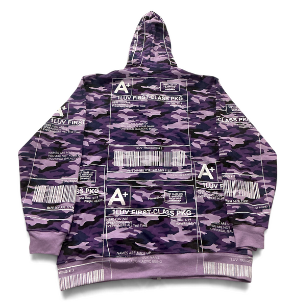 Positive Shipping Label Zip Up Hoodie (Size Large)