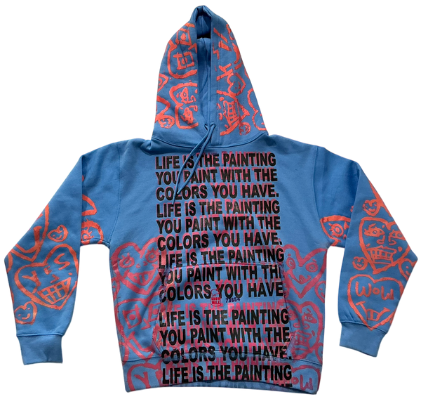 Life Is The Painting You Paint Split Color Hoodie (Size Medium)