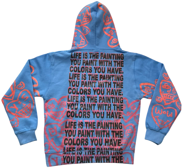 Life Is The Painting You Paint Split Color Hoodie (Size Medium)