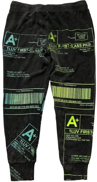 Positive Shipping Label Sweatpants (Size Women's Small)