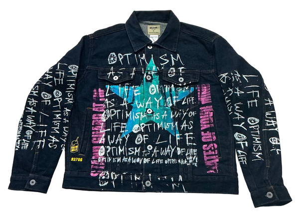 Optimism As A Way Of Life Denim Jacket (Size Medium)
