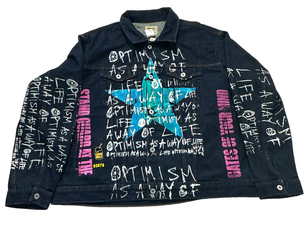 Optimism As A Way Of Life Denim Jacket (Size 2XL)