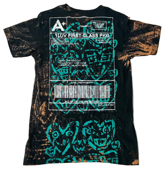 Positive Shipping Label Bleached Tee (Size Small)