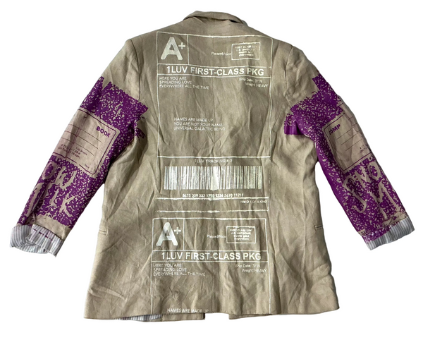 Positive Shipping Label Blazer (Size Women's Large)