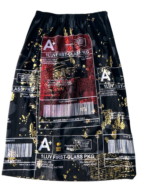 Positive Shipping Label Skirt (Size Women’s Large)