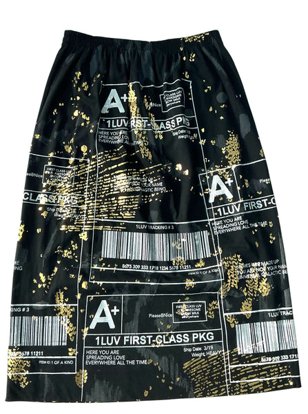 Positive Shipping Label Skirt (Size Women’s Large)