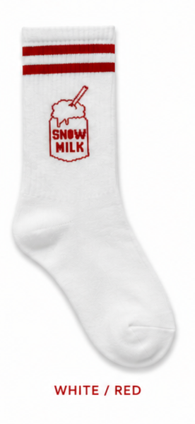 Snow Milk Socks (White / Red)