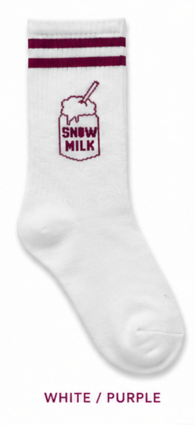 Snow Milk Socks (White / Purple)