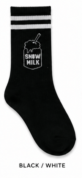 Snow Milk Socks (Black / White)