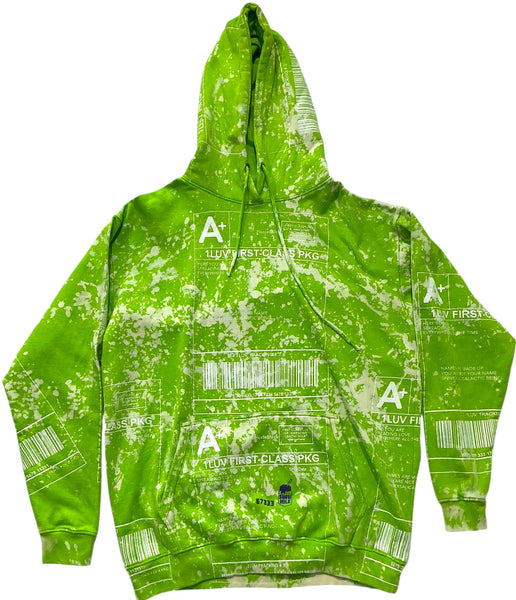 Positive Shipping Label Bleached Hoodie (Size XL)