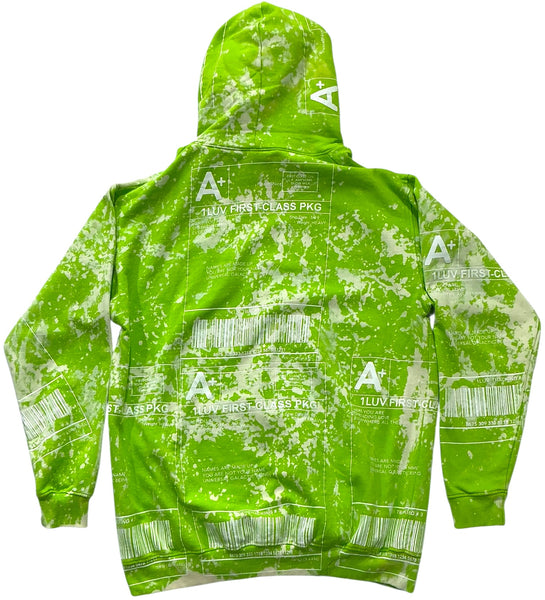 Positive Shipping Label Bleached Hoodie (Size XL)
