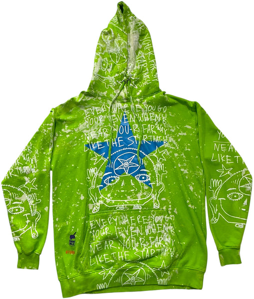 Positive Shipping Label Bleached Hoodie (Size XL)