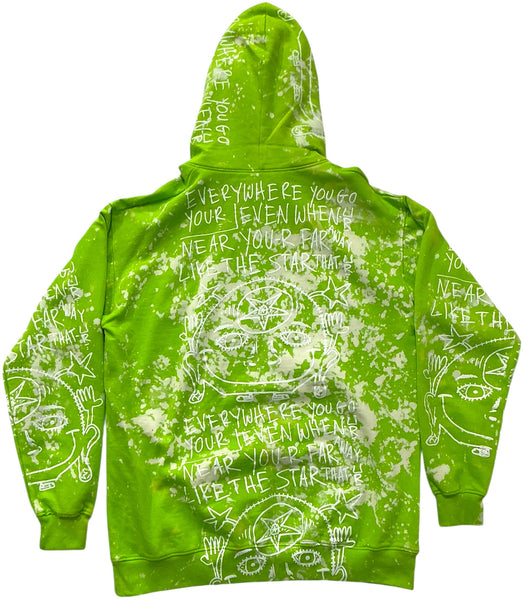 Positive Shipping Label Bleached Hoodie (Size XL)