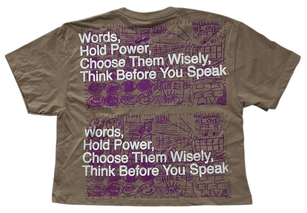 Words Hold Power Crop Top (Size Small)