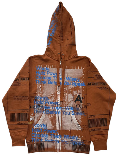 Words Hold Power Zip Up Hoodie (Size Small)