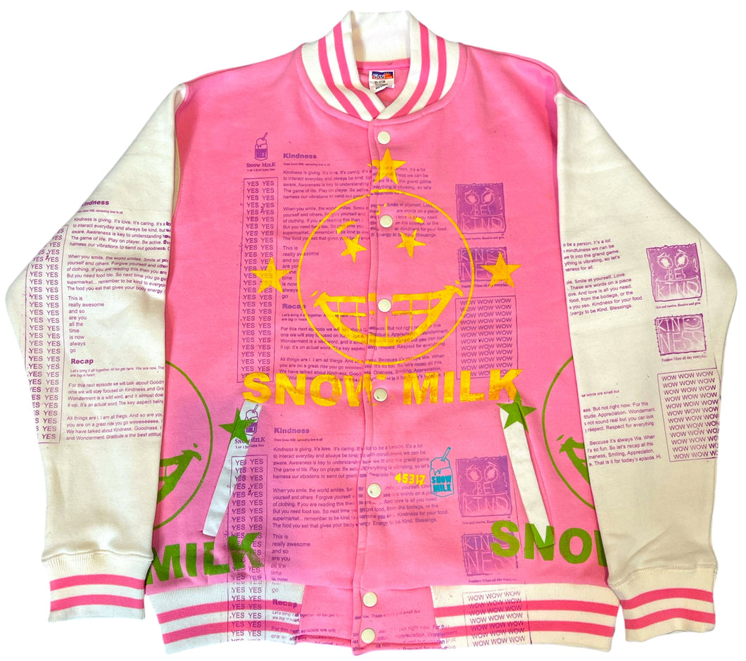 Snow Milk Kindness Varsity Jacket (Size Medium)