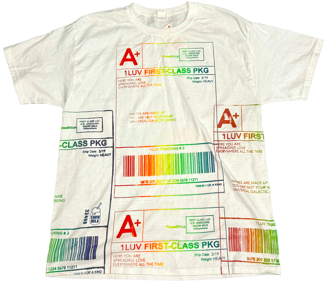 Positive Shipping Label Tee Shirt (Size Large)