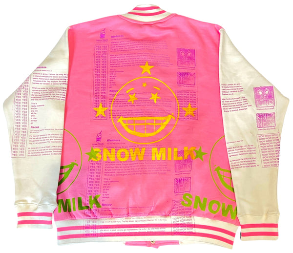 Snow Milk Kindness Varsity Jacket (Size Medium)