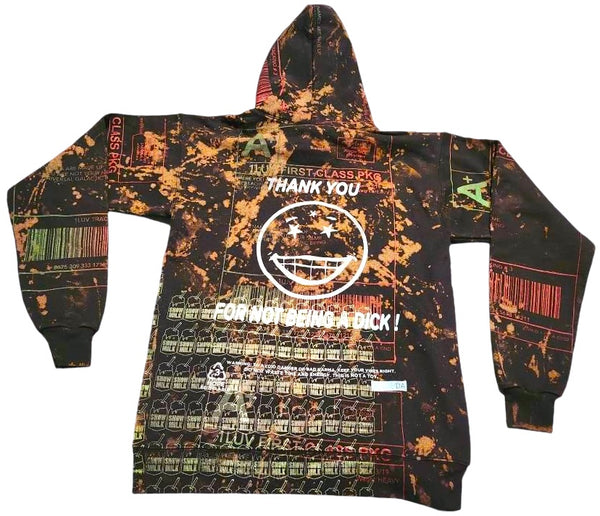 Thank You For Not Being A Dick Bleached Hoodie (Size Small)