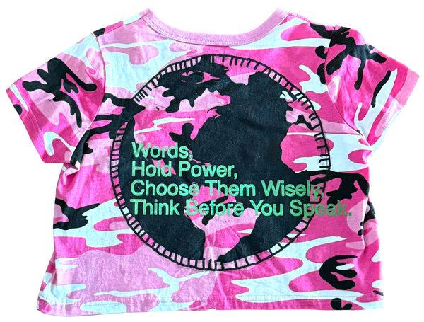 Words Hold Power Crop Top Tee (Size XS)