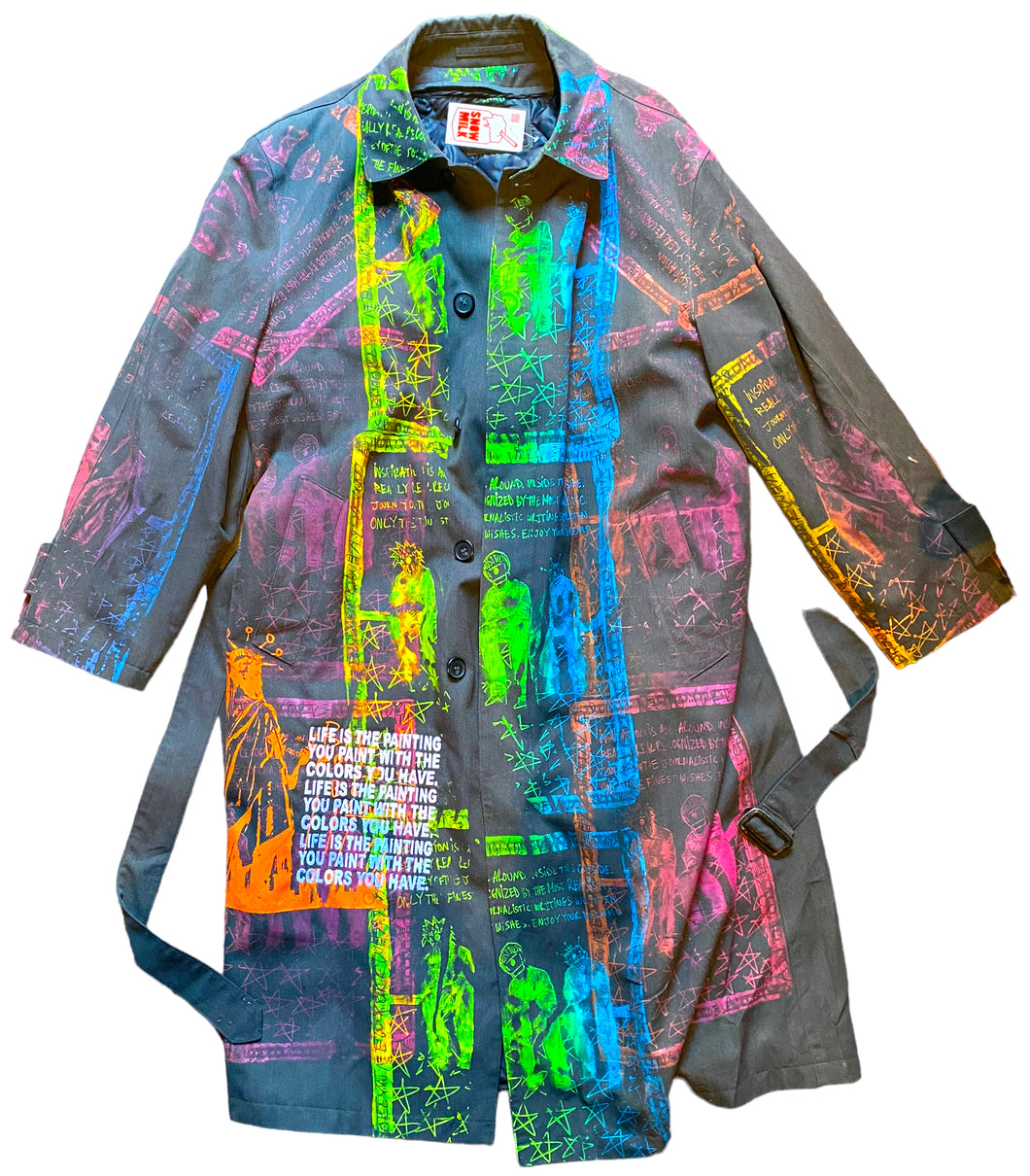 Enjoy Your Dreams X Embroidered Life Is The Painting Trench Coat  (Size 44 Reg)