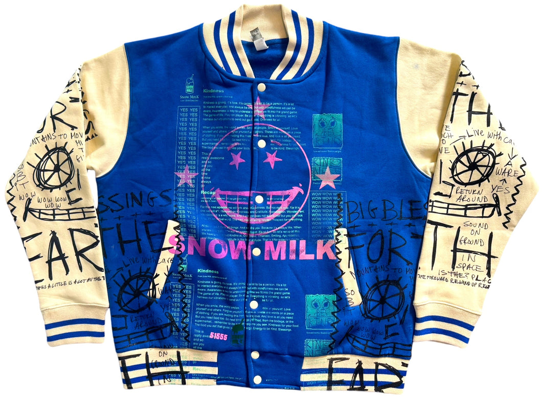 Snow Milk Kindness Varsity Jacket (Size Large)