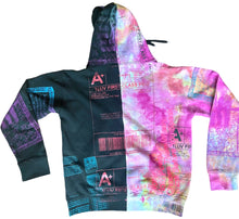 Load image into Gallery viewer, Positive Shipping Label Split Color Tie Dye Hoodie (Size L)
