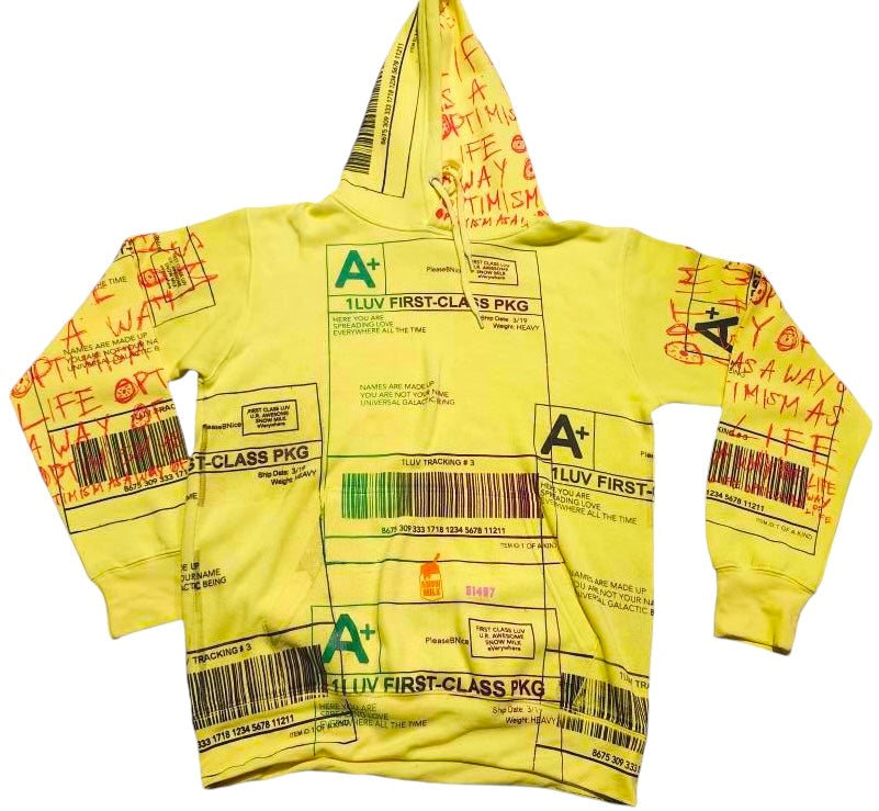 Positive Shipping Label Hoodie (Size Large)