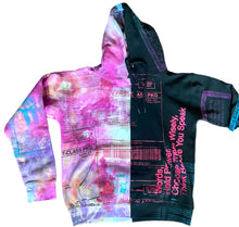 Load image into Gallery viewer, Positive Shipping Label Split Color Tie Dye Hoodie (Size L)
